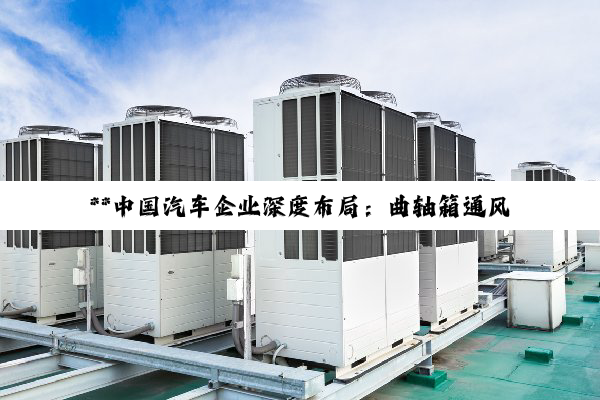 【今日要闻】**中国汽车企业深度布局：曲轴箱通风系统技术创新引领行业绿色发展**